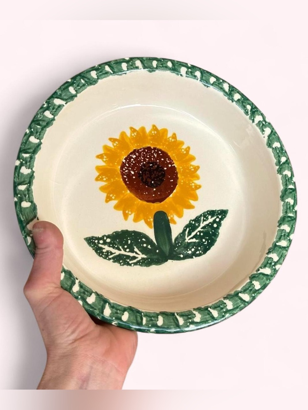 Handmade Sunflower Ceramic Serving Dish | Pet Bowl 🌻
